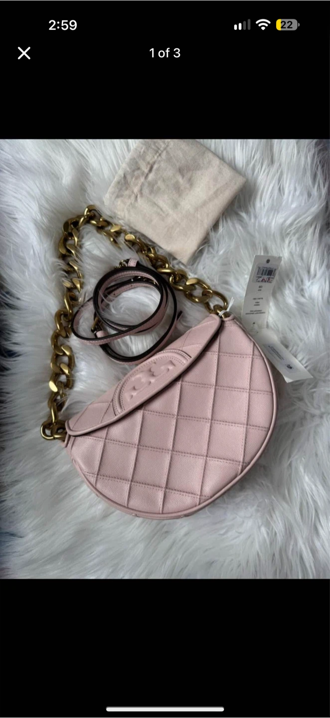 Tory Burch Fleming Soft Crescent Bag brand new Authentic - photo 2