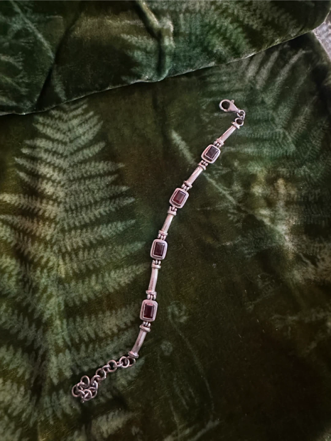 Vintage Sterling Silver and Garnet Bracelet - photo 3