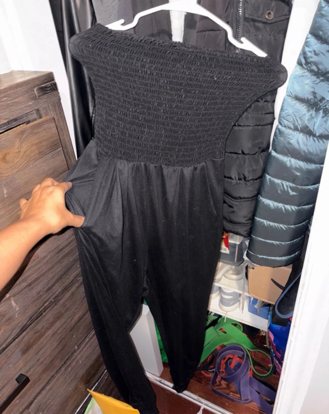 Full Circle Trends Black Smocked Jumpsuit - photo 2