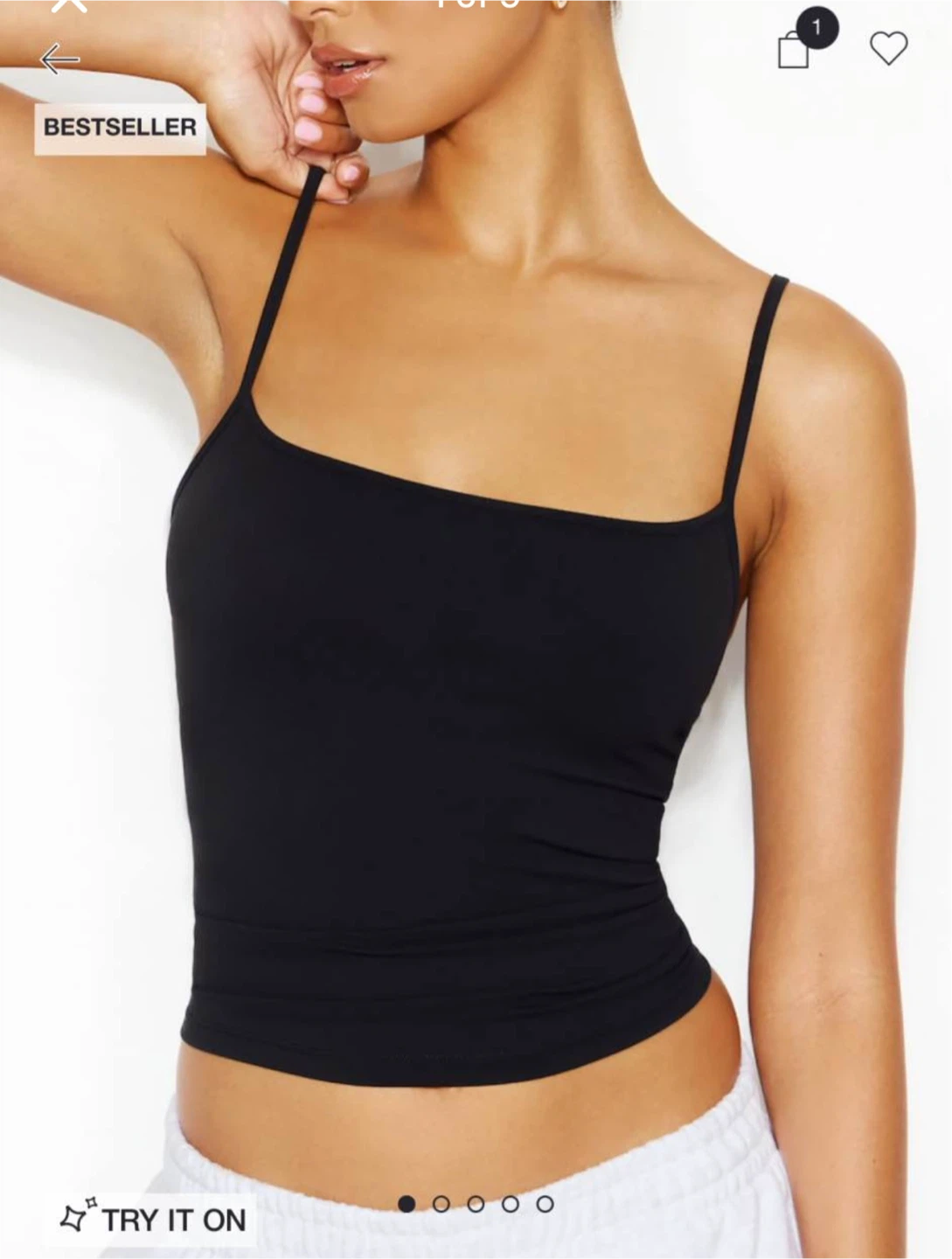 Garage Sleek Scoop Cami Top Jet Black - M