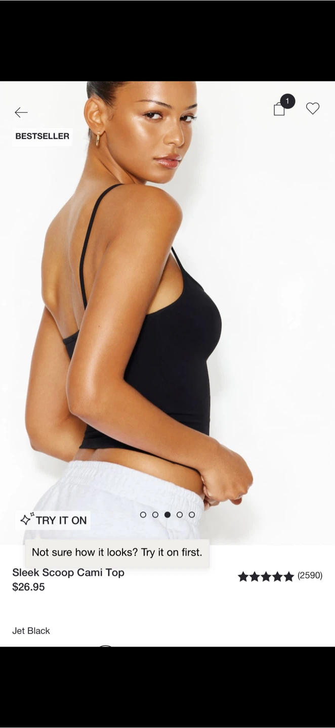 Garage Sleek Scoop Cami Top Jet Black - M - photo 2