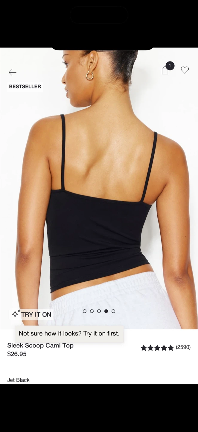 Garage Sleek Scoop Cami Top Jet Black - M - photo 3