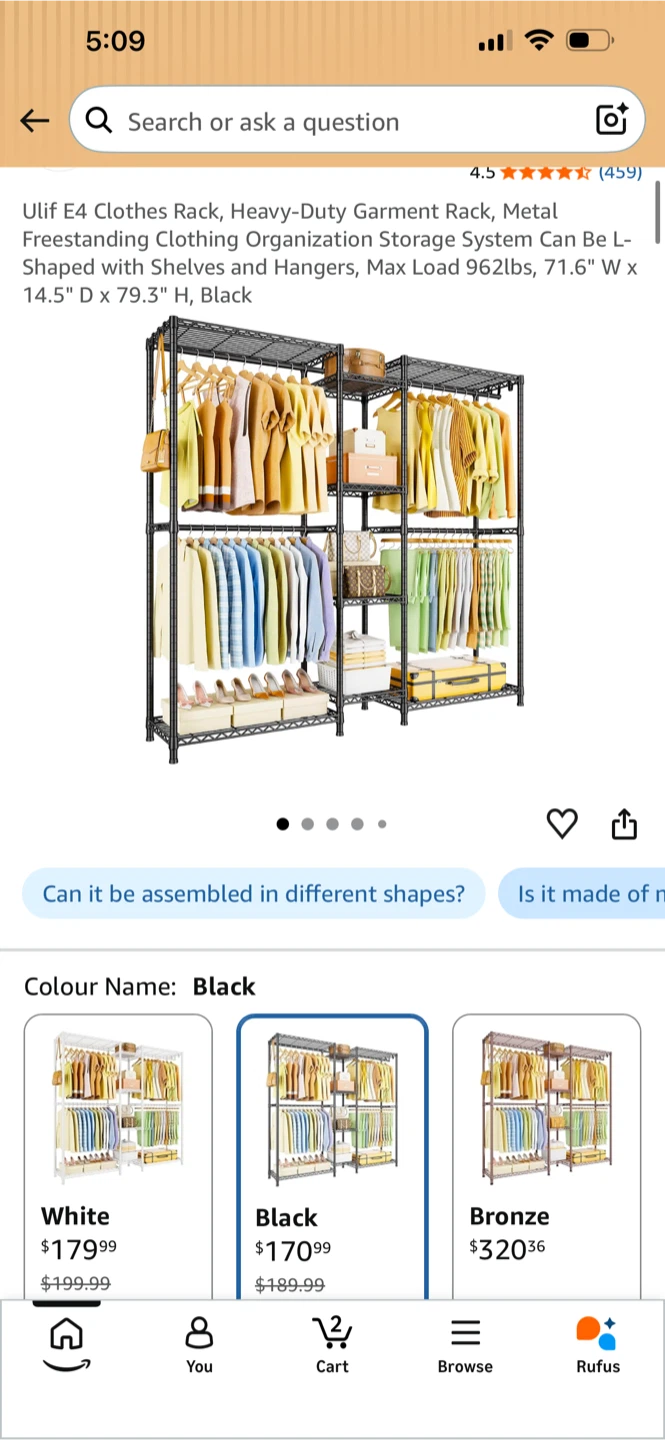 Ulif E4 Clothes Rack, Heavy-Duty Garment Rack