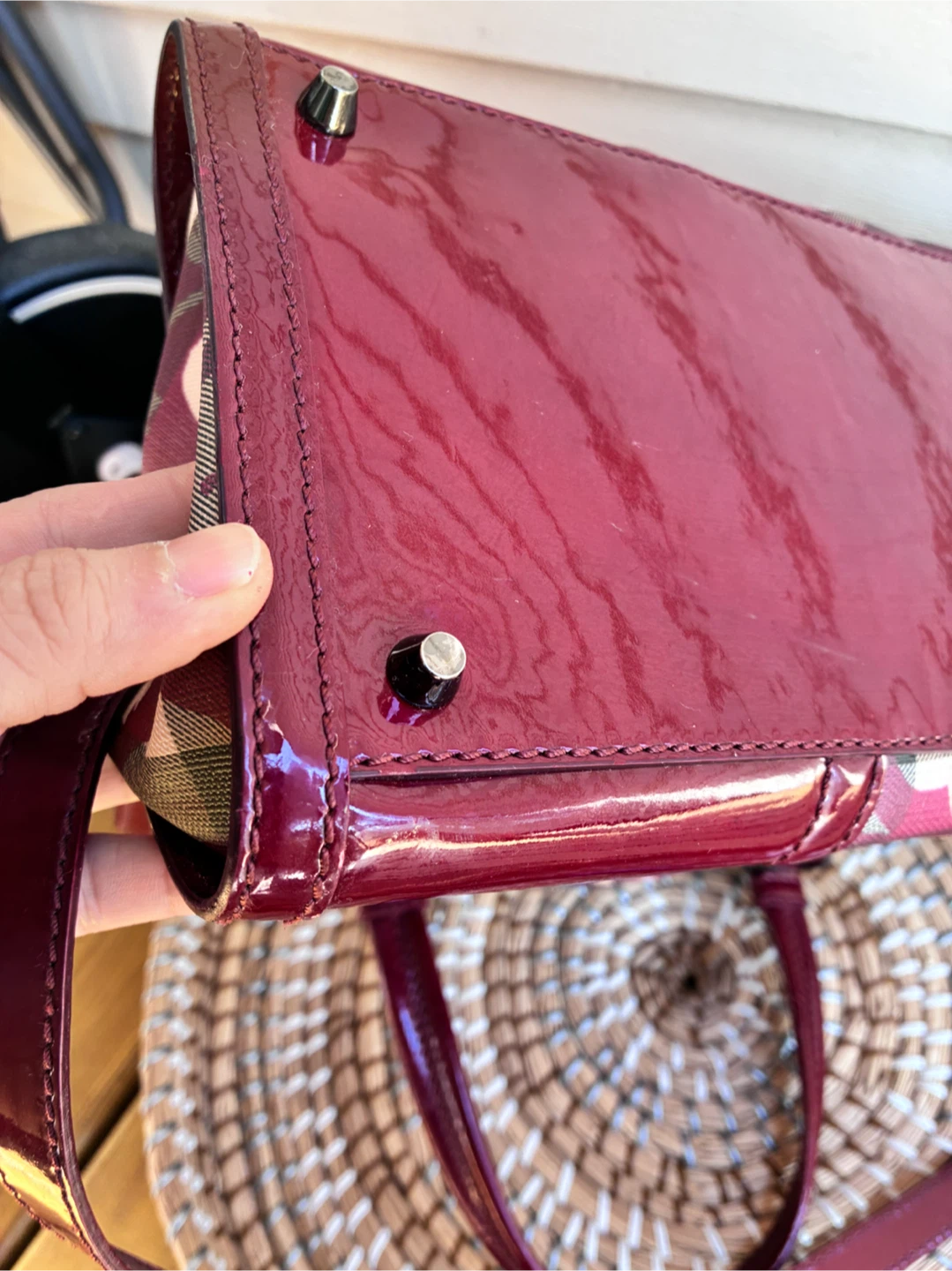 Red Burberry 2 way bag - photo 5