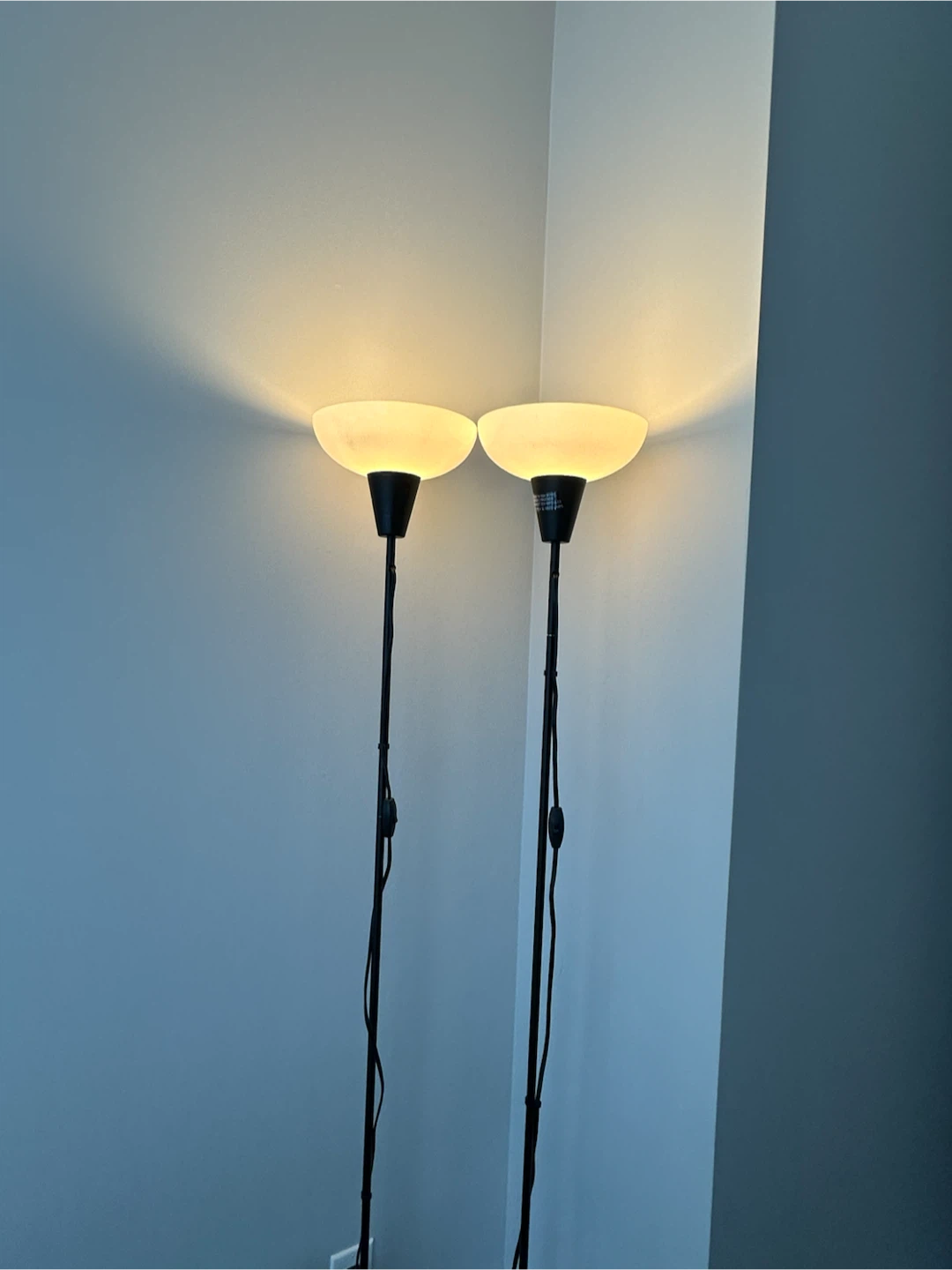 Two IKEA TAGARP Floor Uplights