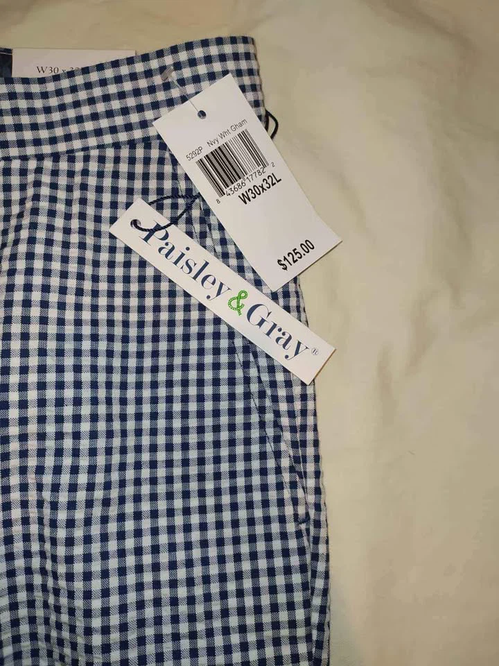 Paisley & Gray Navy Gingham Slim Fit Suit