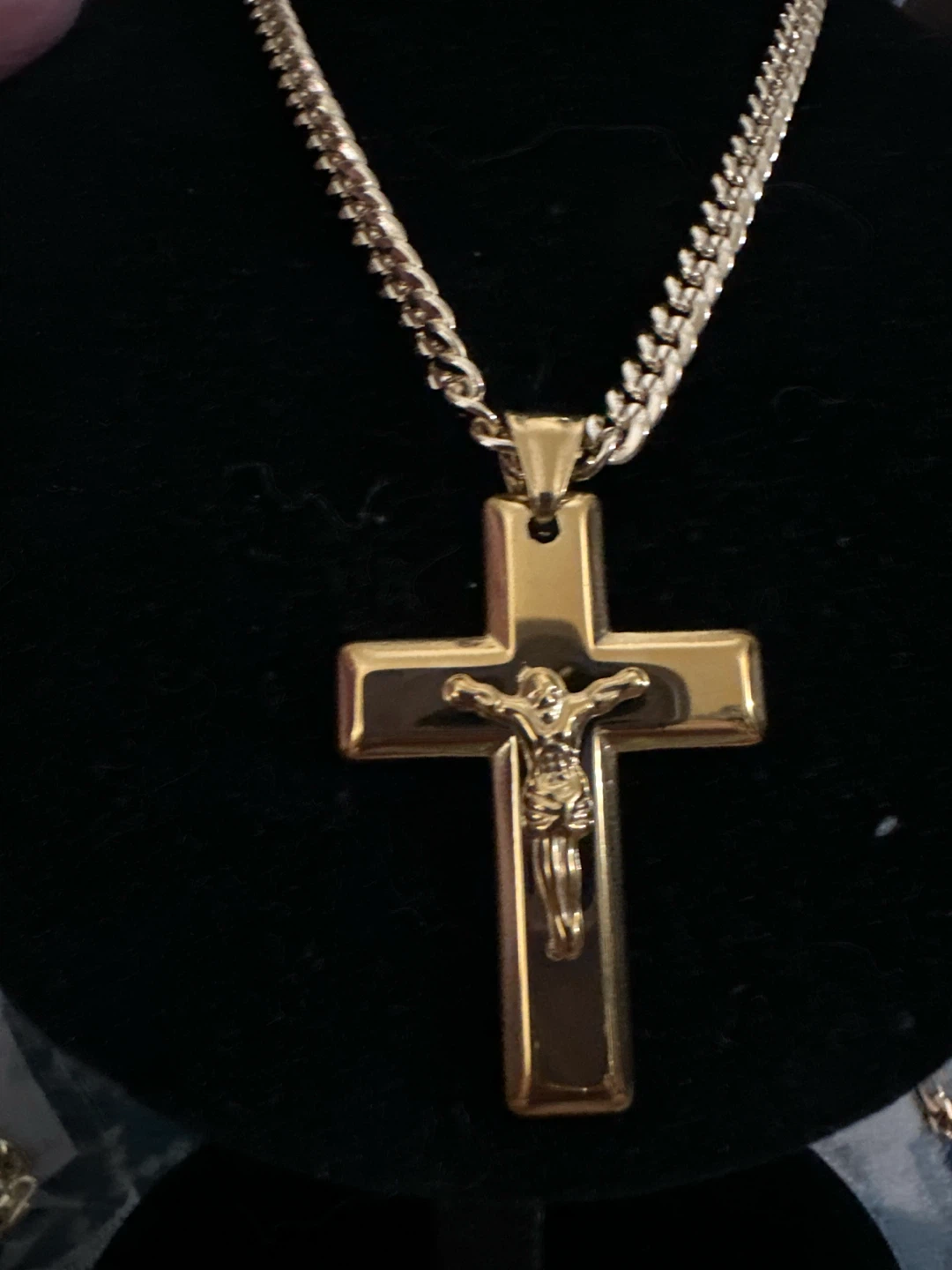 14kGold-Tone laminated w Crucifix Pendant Necklace - photo 2