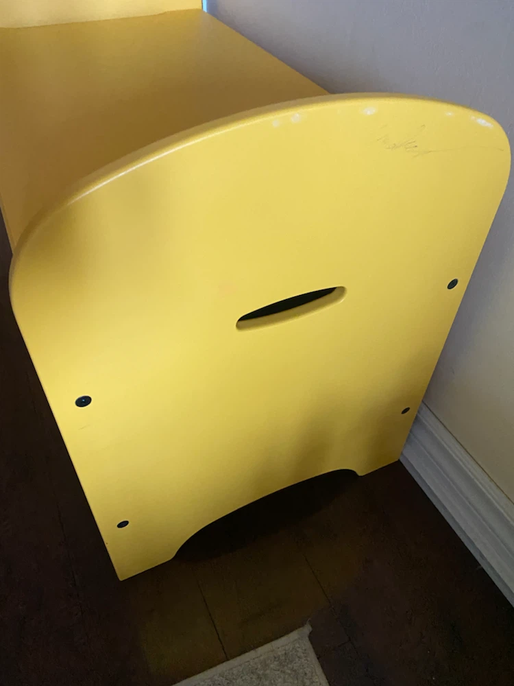 Yellow wooden toy chest / bench - photo 3