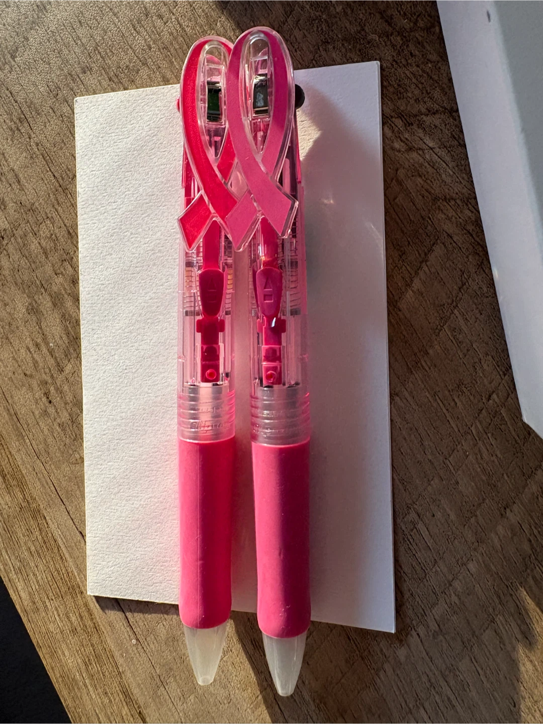 Two -2 Colour Pink Ribbon Pens