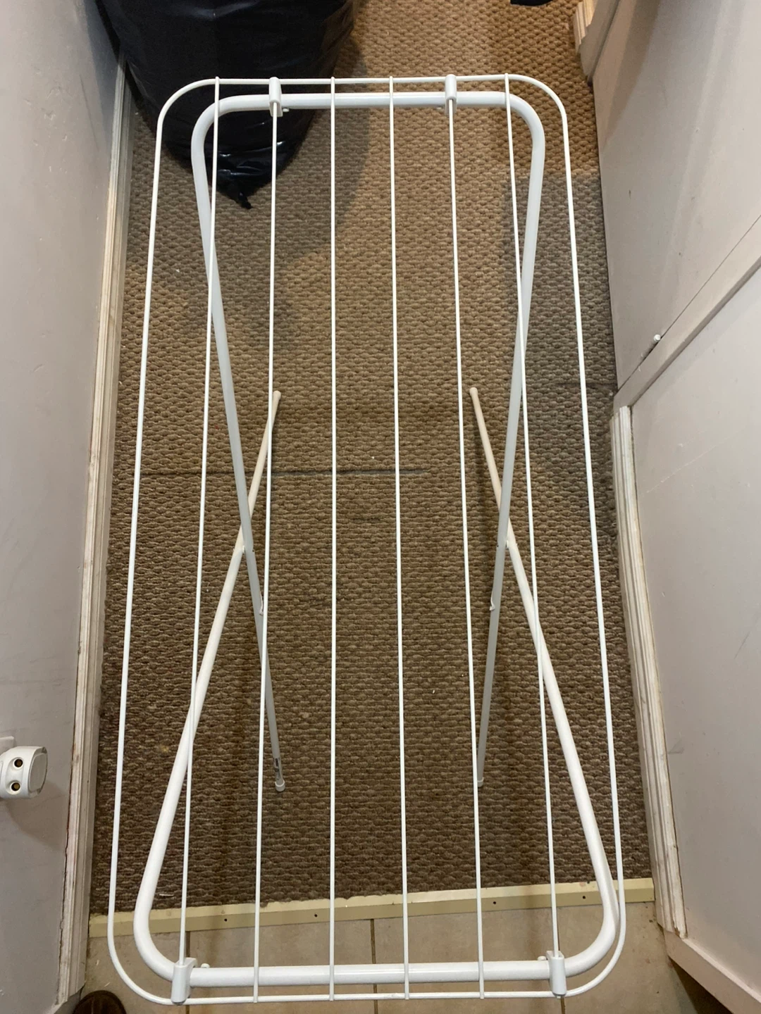 White folding clothes drying rack - photo 2