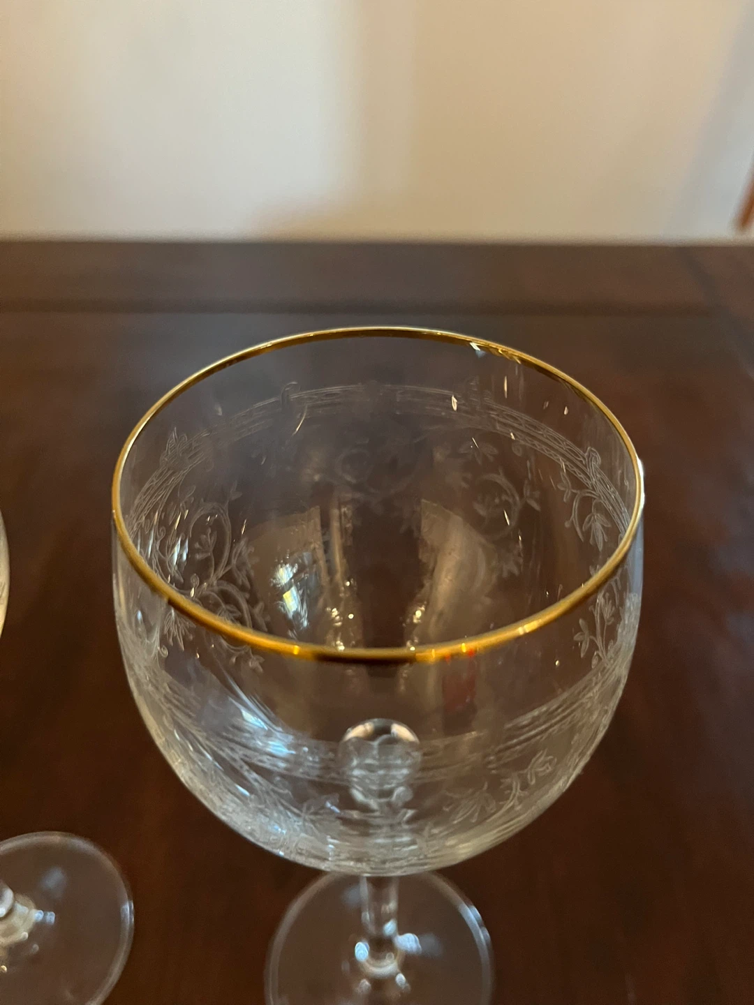 Vintage Set of 2 Vintage Crystal Wine Glasses - photo 5