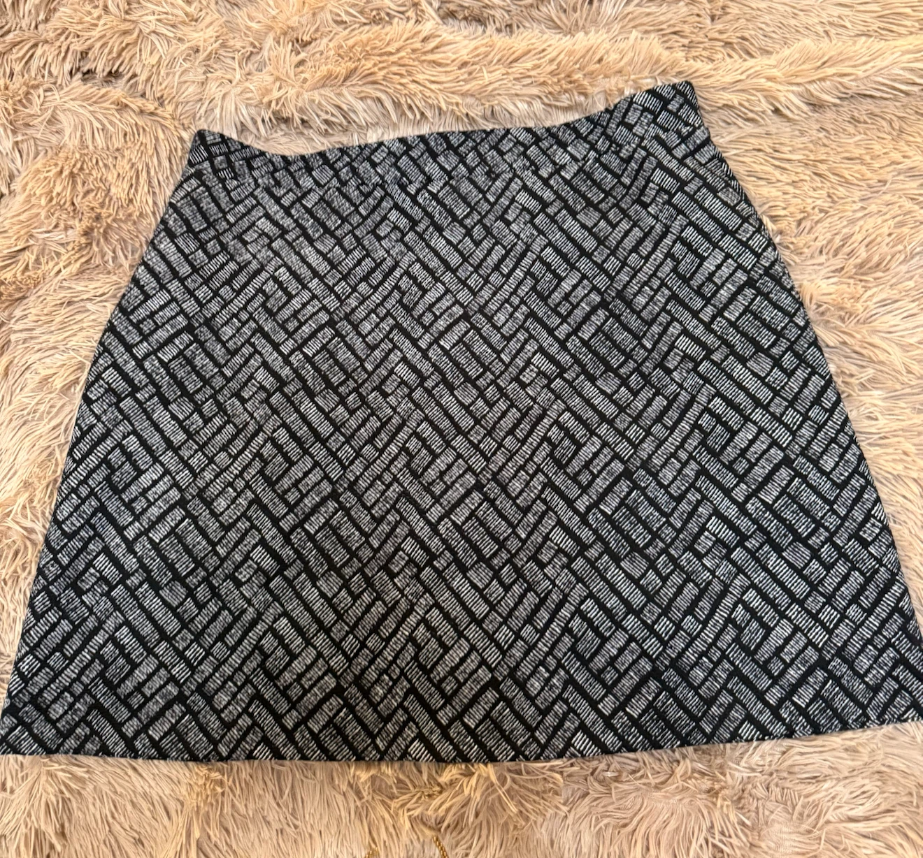 Navy blue & White Patterned Skirt