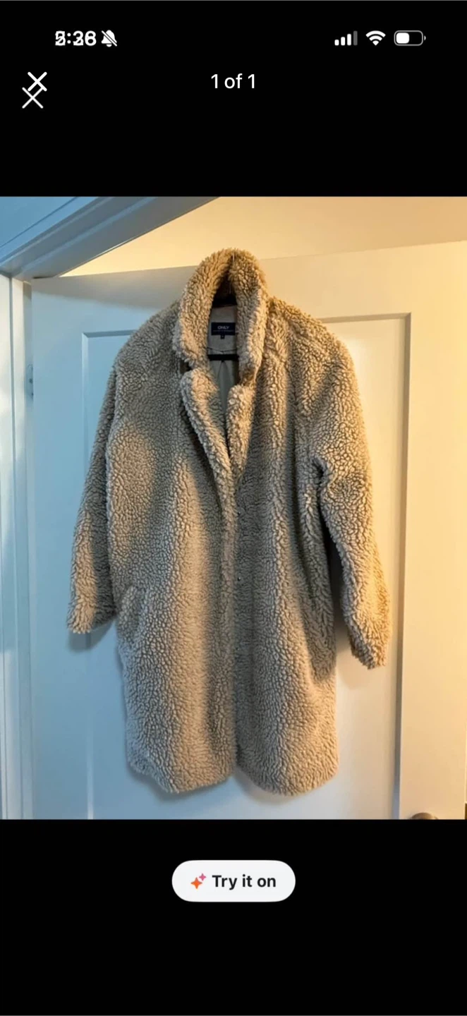 ONLY Beige Teddy coat medium