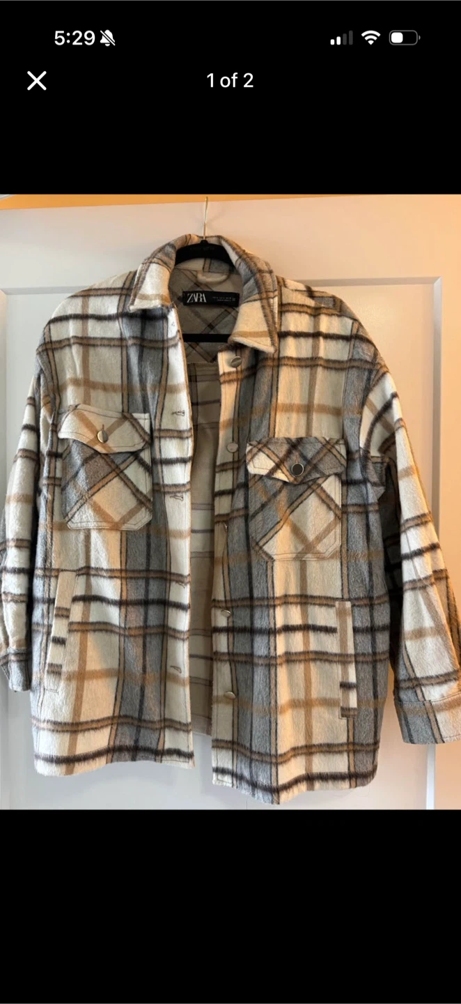 Zara Plaid Shacket women’s size small will fit medium