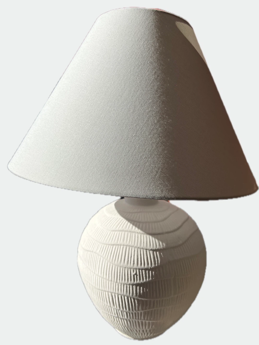 White Textured Table Lamp