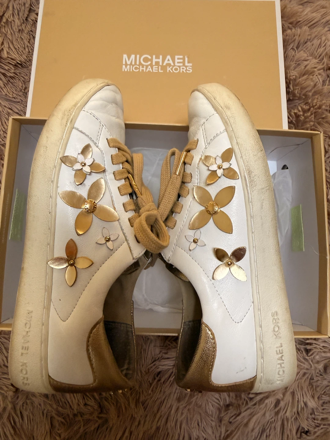 Michael Kors Women's Floral Sneakers White Gold - photo 2