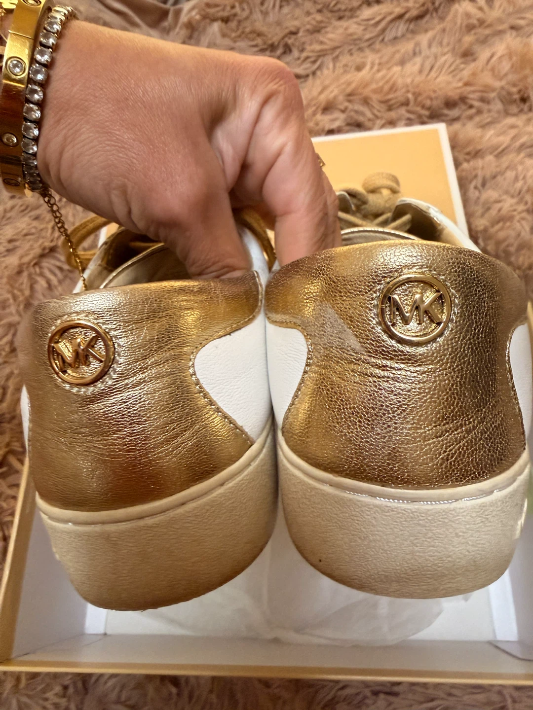 Michael Kors Women's Floral Sneakers White Gold - photo 4