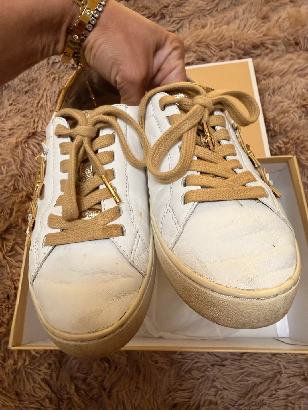 Michael Kors Women's Floral Sneakers White Gold - photo 5