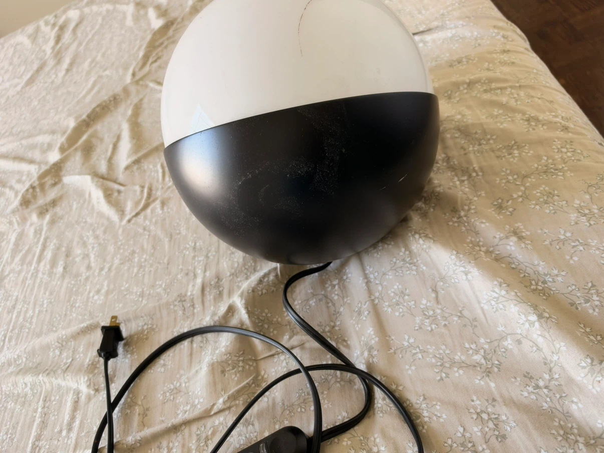 Black & white spherical floor lamp