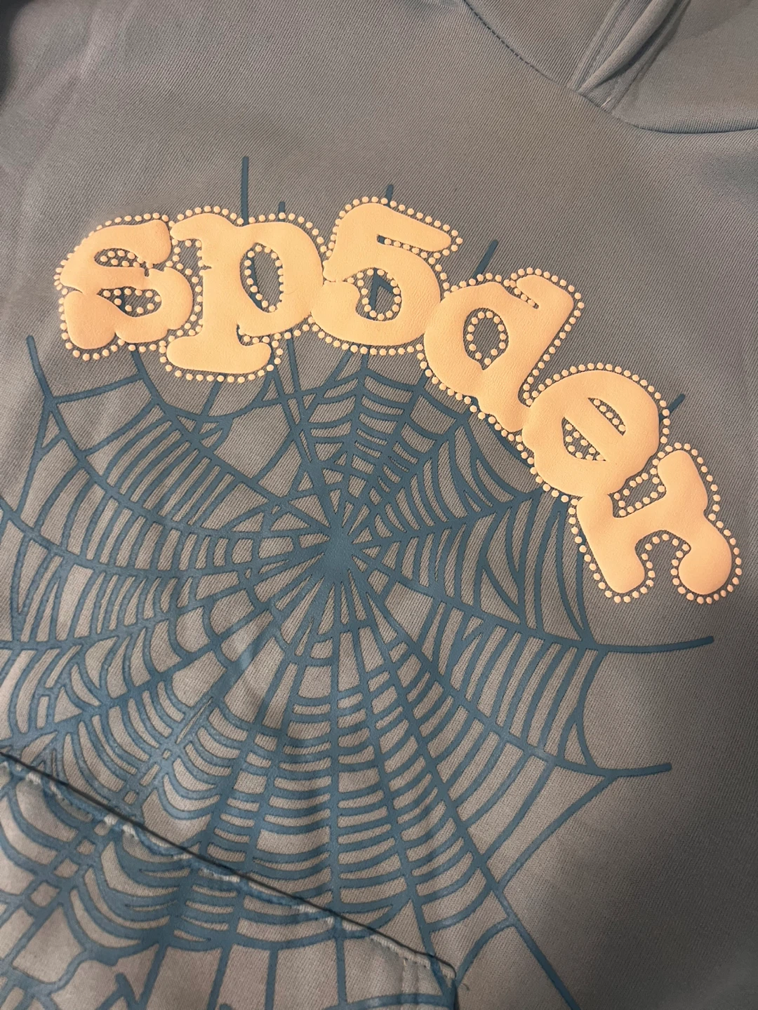 Blue spider web hoodie, size M - photo 2