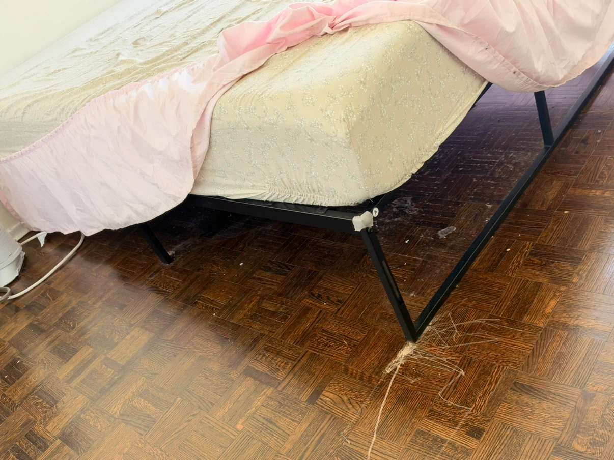 Metal platform bed frame, black (no headboard) with Mattress - photo 2