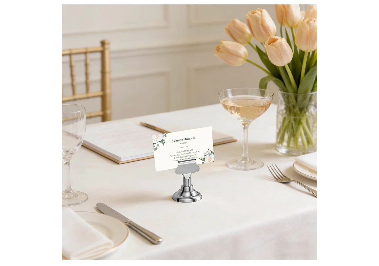 Metal Place Card Holders - 15 pcs silver - photo 2