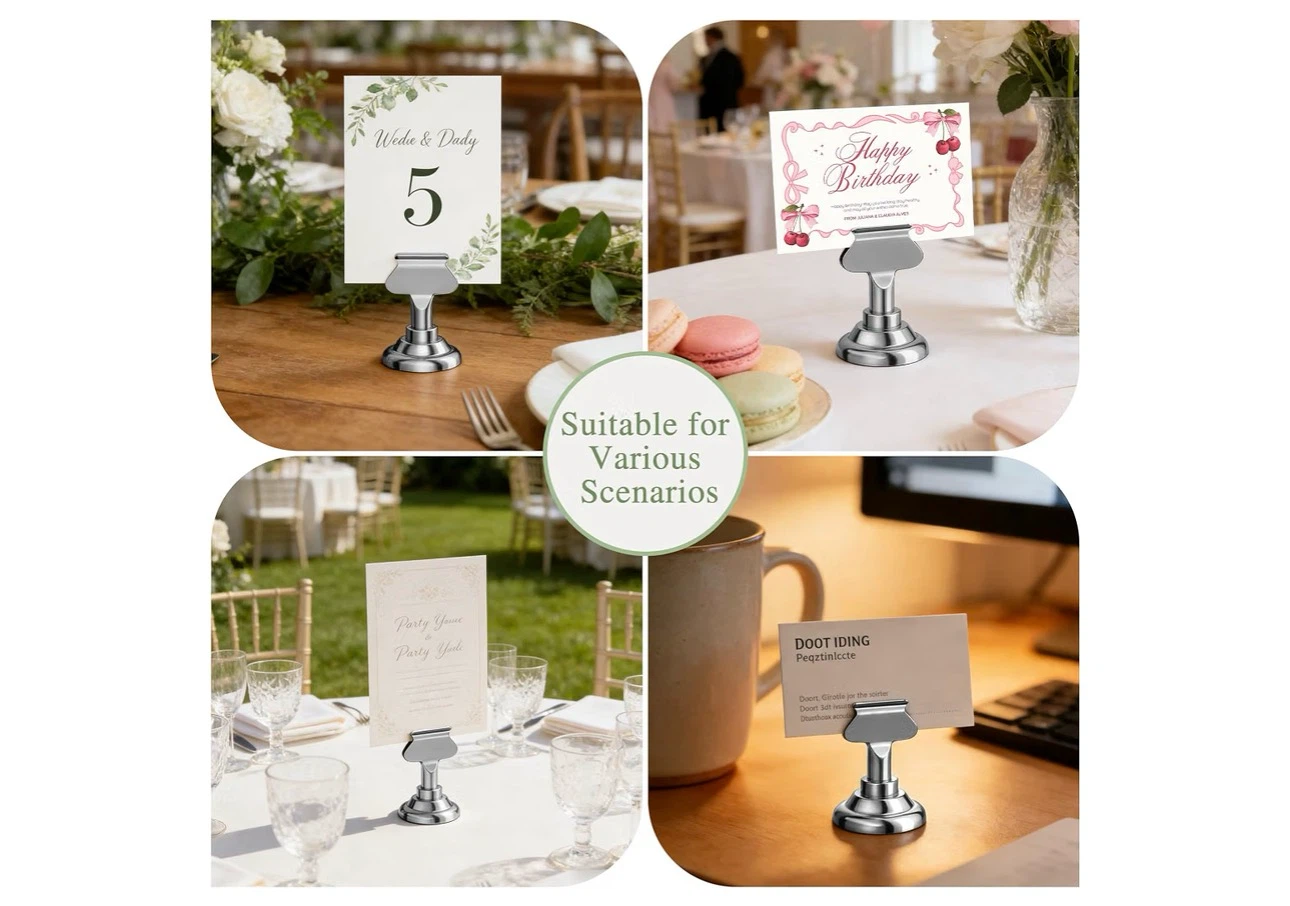 Metal Place Card Holders - 15 pcs silver - photo 5