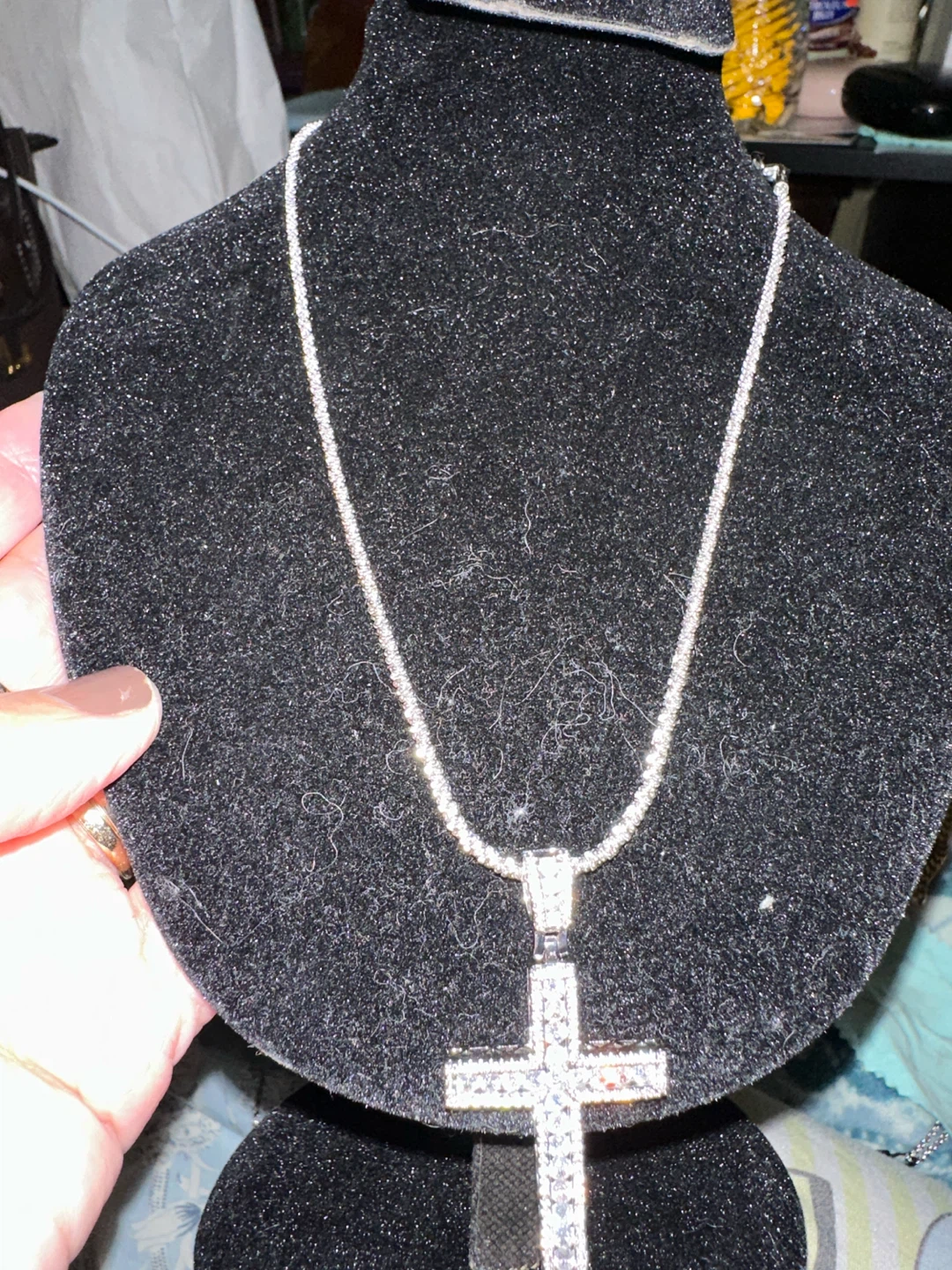 Silver-Tone Cross Pendant Necklace - photo 4