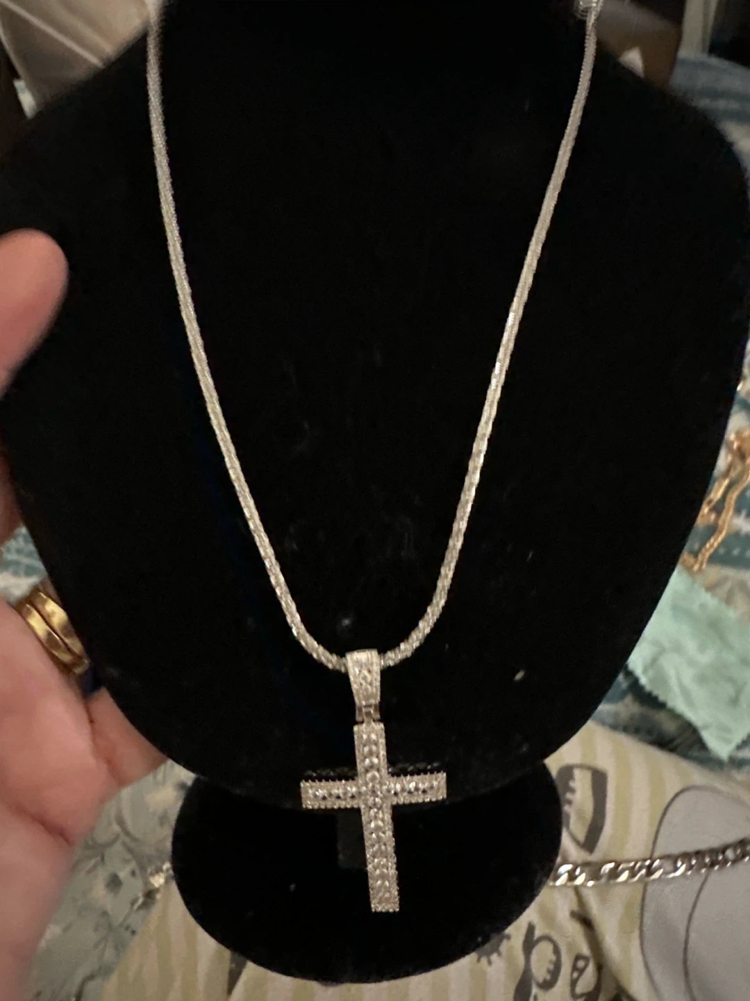 Silver-Tone Cross Pendant Necklace