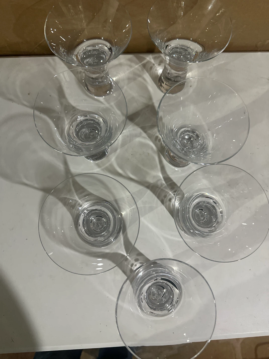 Set of 7 Bubble Base Martini Glasses - photo 2