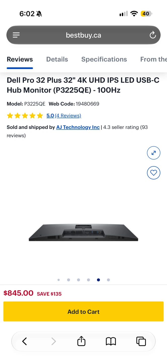 NEW Dell Pro 32 4K UHD USB-C Hub Monitor (P3225QE) - photo 3