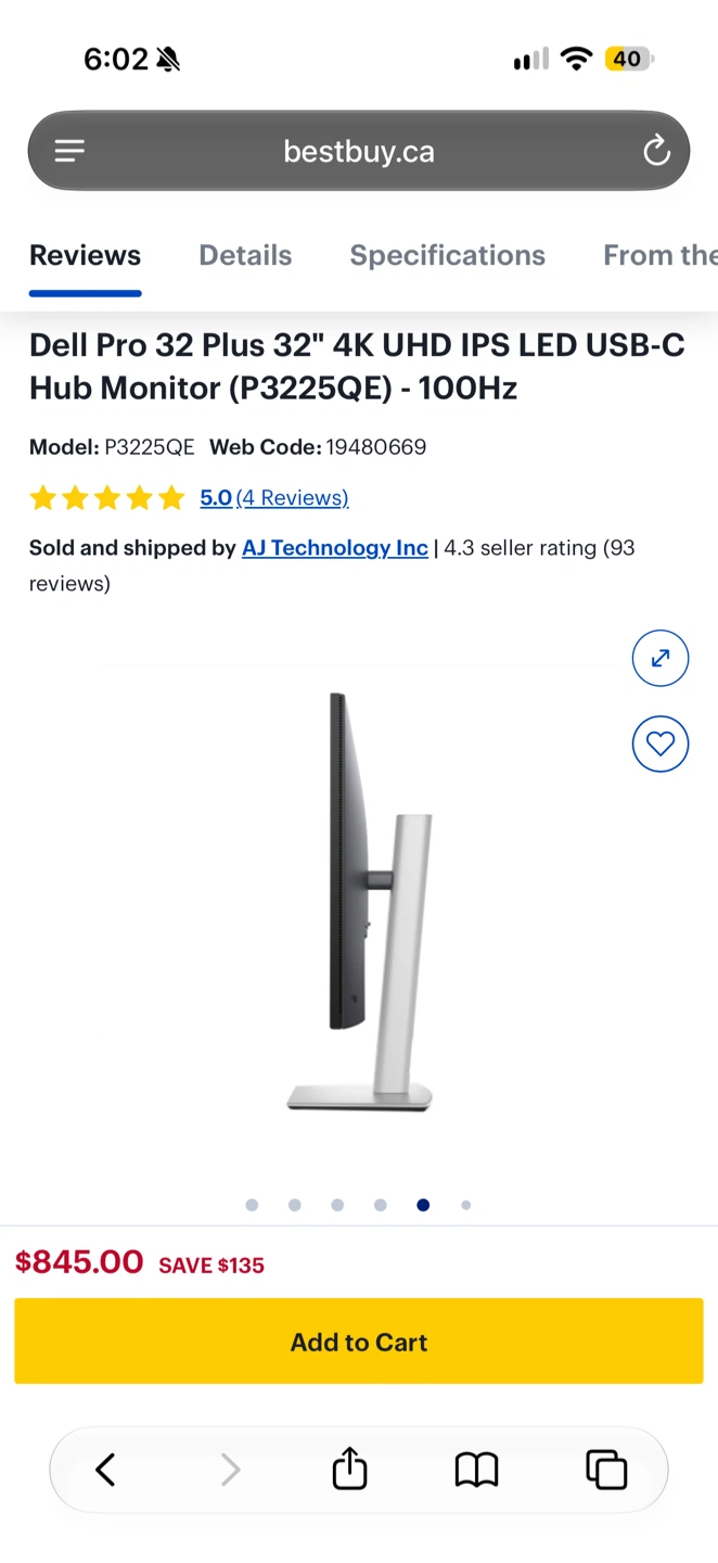 NEW Dell Pro 32 4K UHD USB-C Hub Monitor (P3225QE) - photo 4