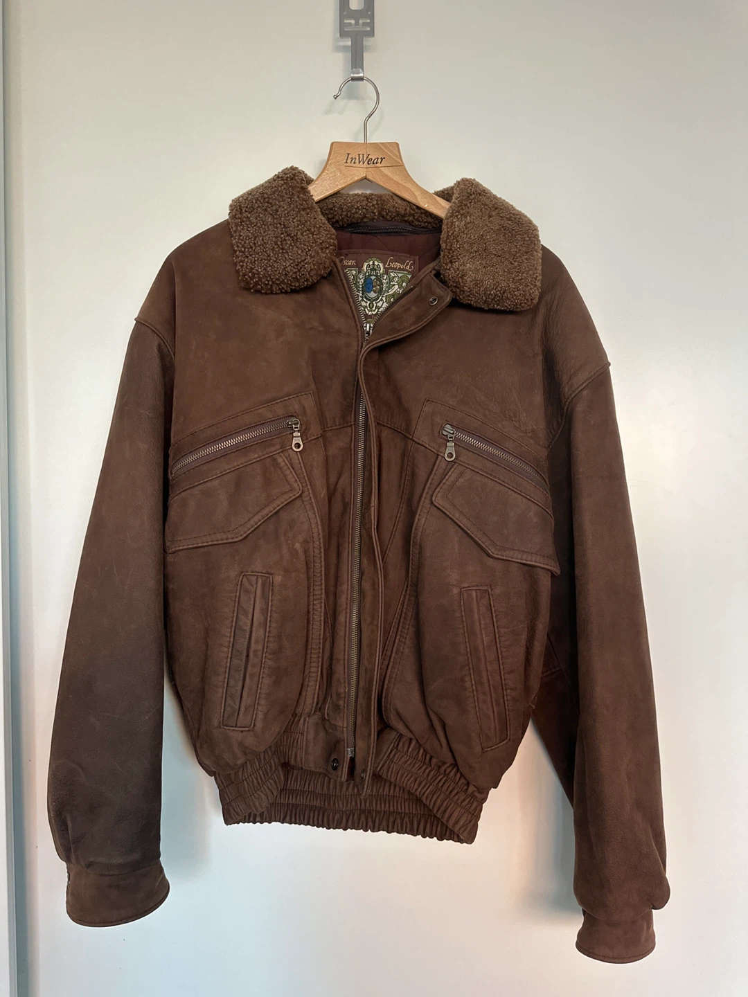 Oscar Leopold Brown vintage Suede Leather Jacket