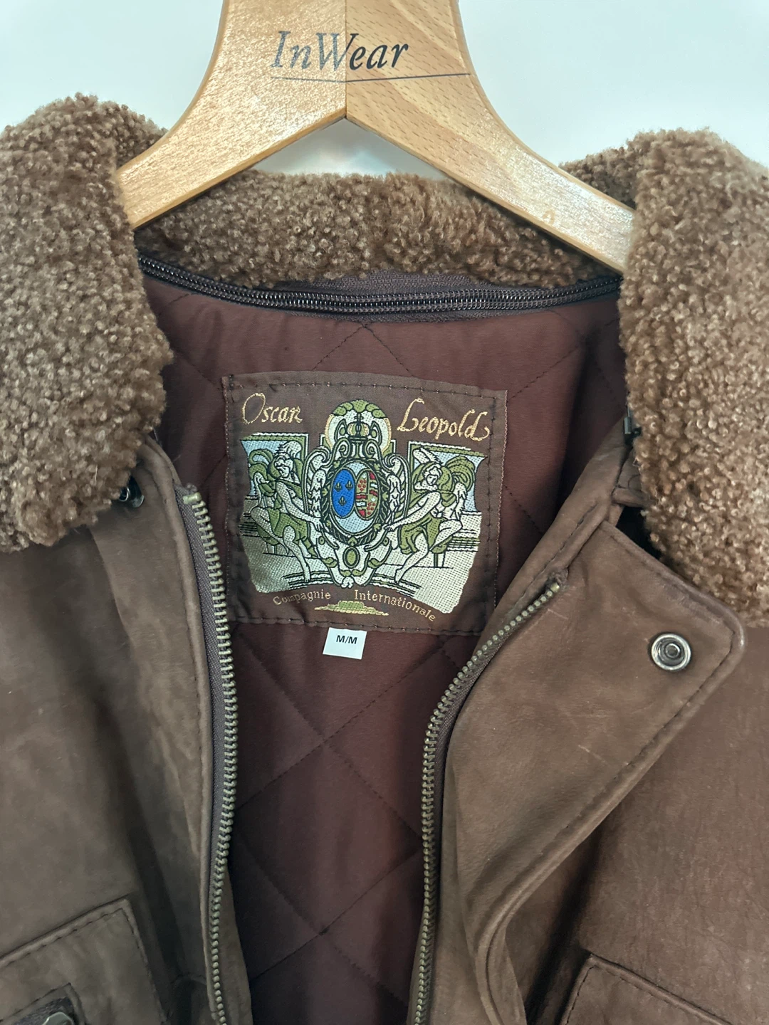 Oscar Leopold Brown vintage Suede Leather Jacket - photo 3