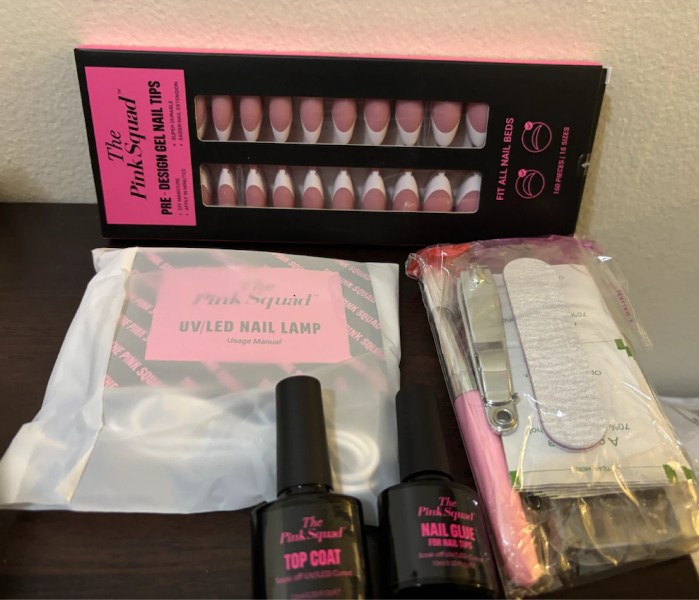 NEW-The Pink Squad Pre-Design Gel Nail Tips Kit