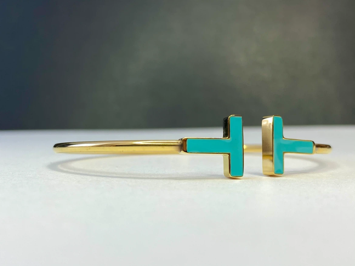 Narrow Bracelet Gold and Turquoise