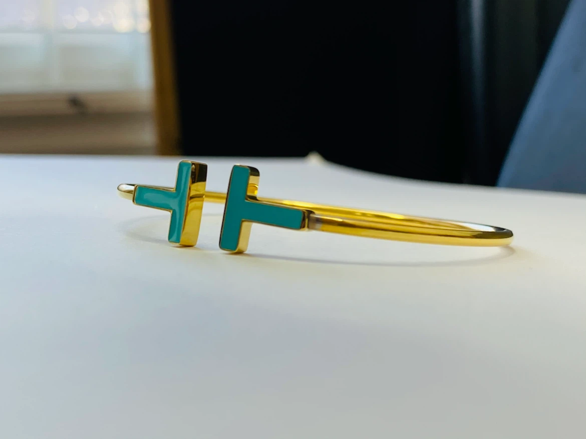 Narrow Bracelet Gold and Turquoise - photo 2