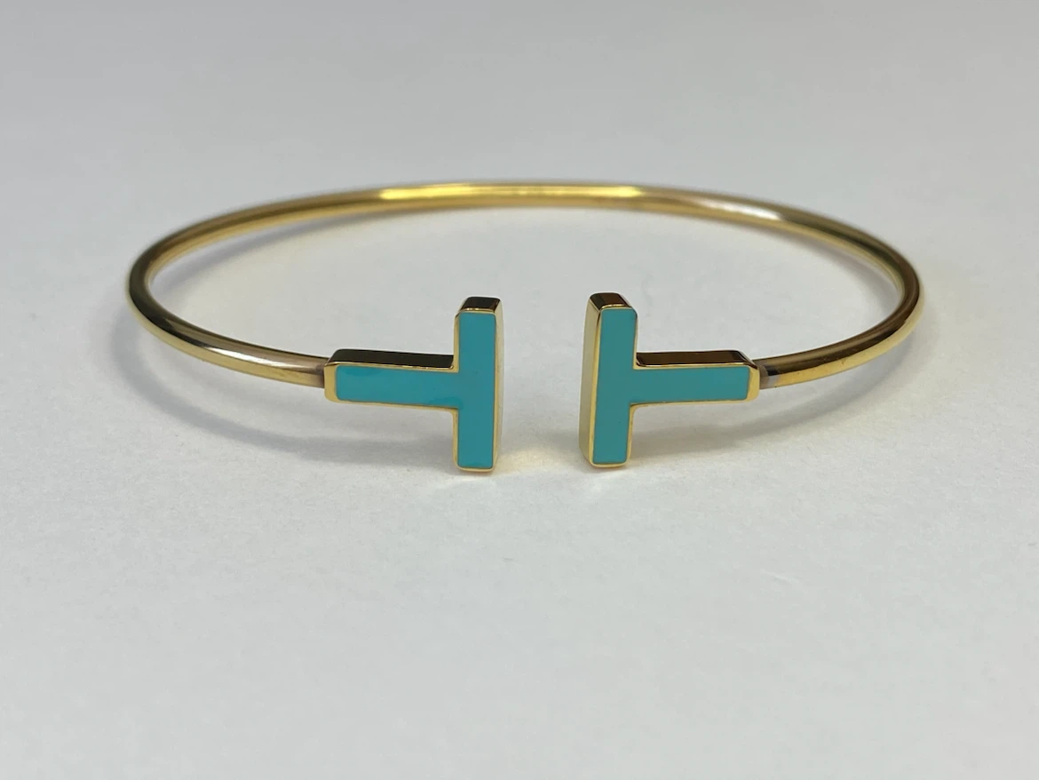 Narrow Bracelet Gold and Turquoise - photo 3