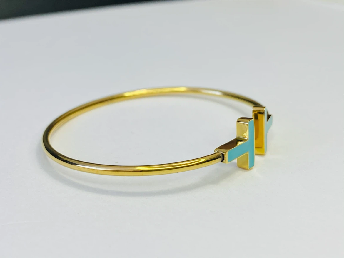 Narrow Bracelet Gold and Turquoise - photo 4