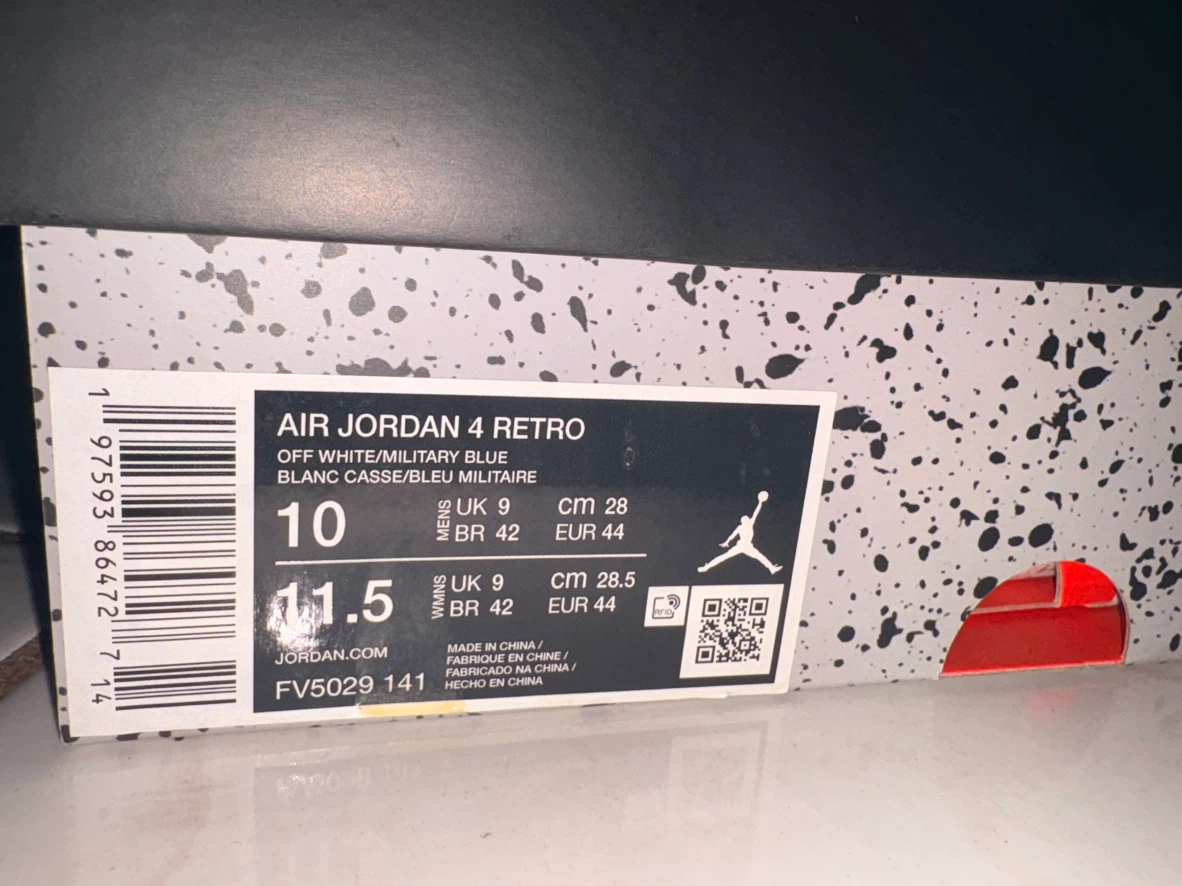 Air Jordan 4 Retro Military Blue Men's Size 10 - photo 3