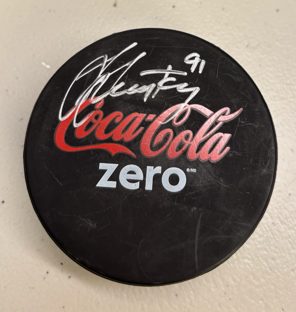 Coca-Cola Zero hockey puck signed by Steven Stamkos
