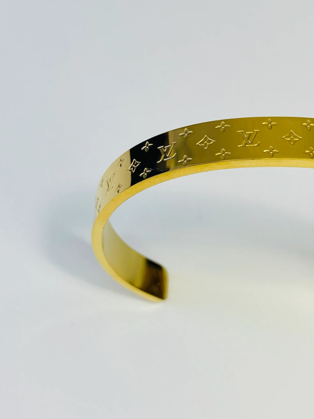 Gold-Tone Monogram Cuff Bracelet