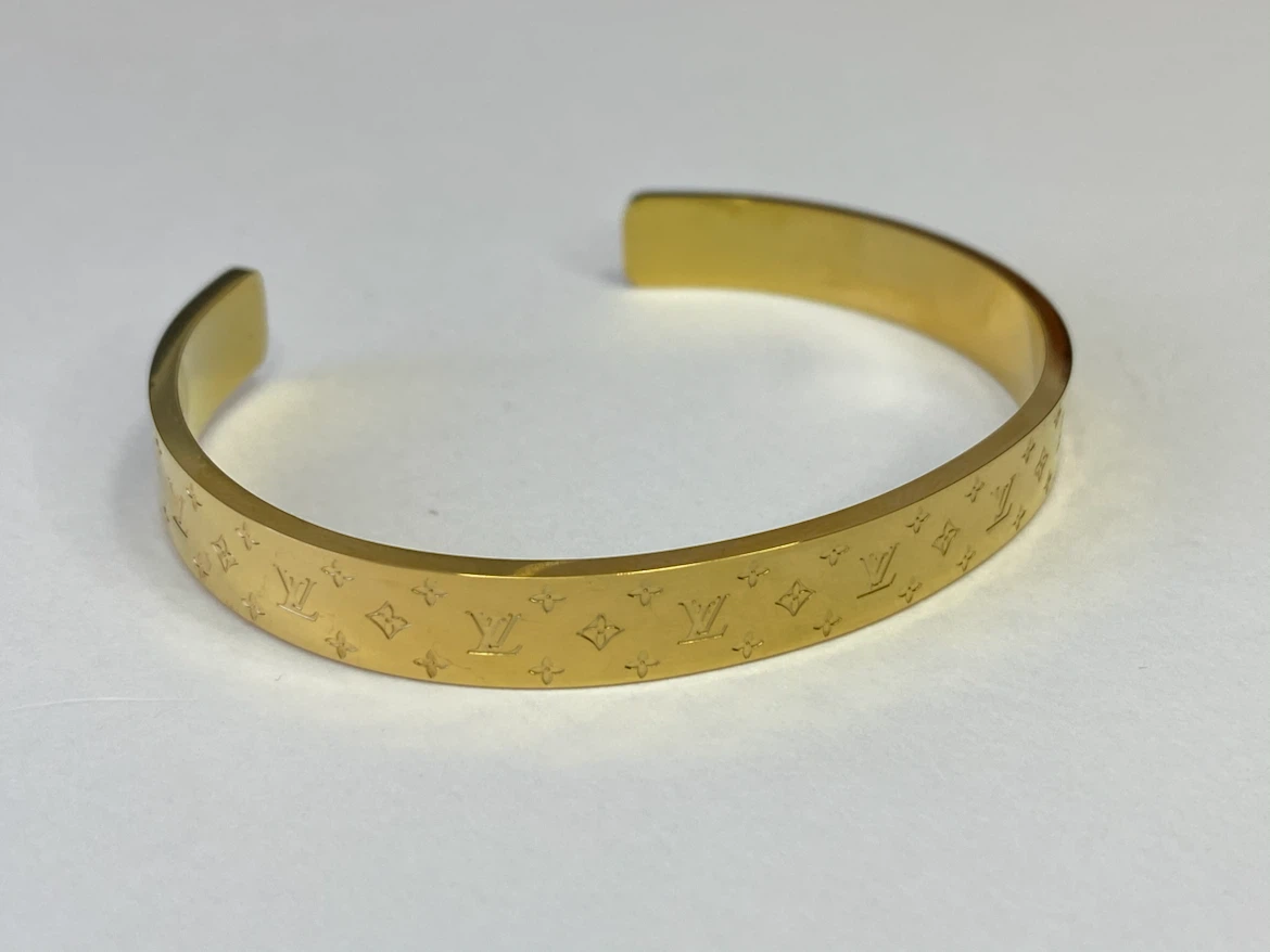 Gold-Tone Monogram Cuff Bracelet - photo 2