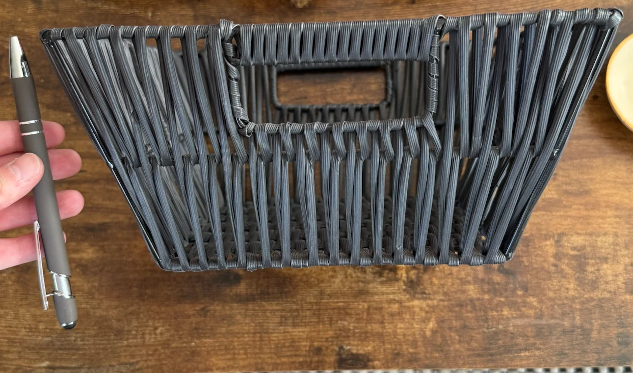 Dark grey woven storage basket