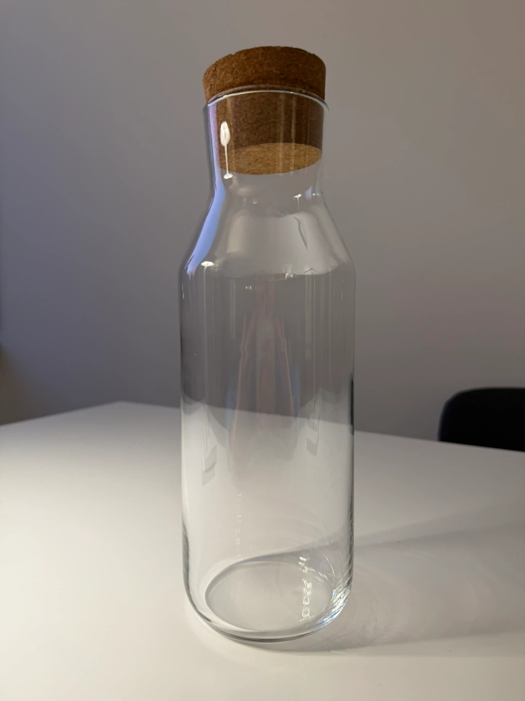 Clear Glass Carafe with Cork Stopper