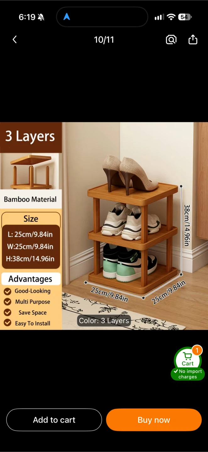3-Layer Bamboo Shoe Rack