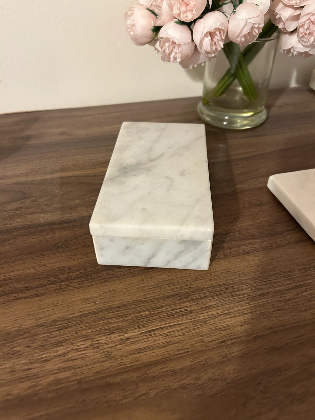 Crate and Barrel White Marble Decorative Storage Box - photo 2