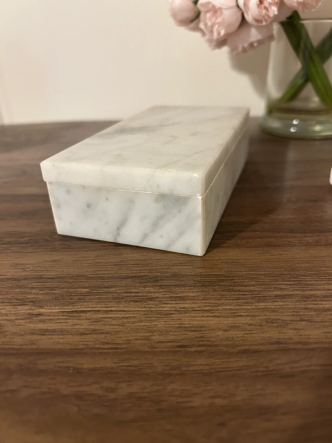 Crate and Barrel White Marble Decorative Storage Box - photo 3