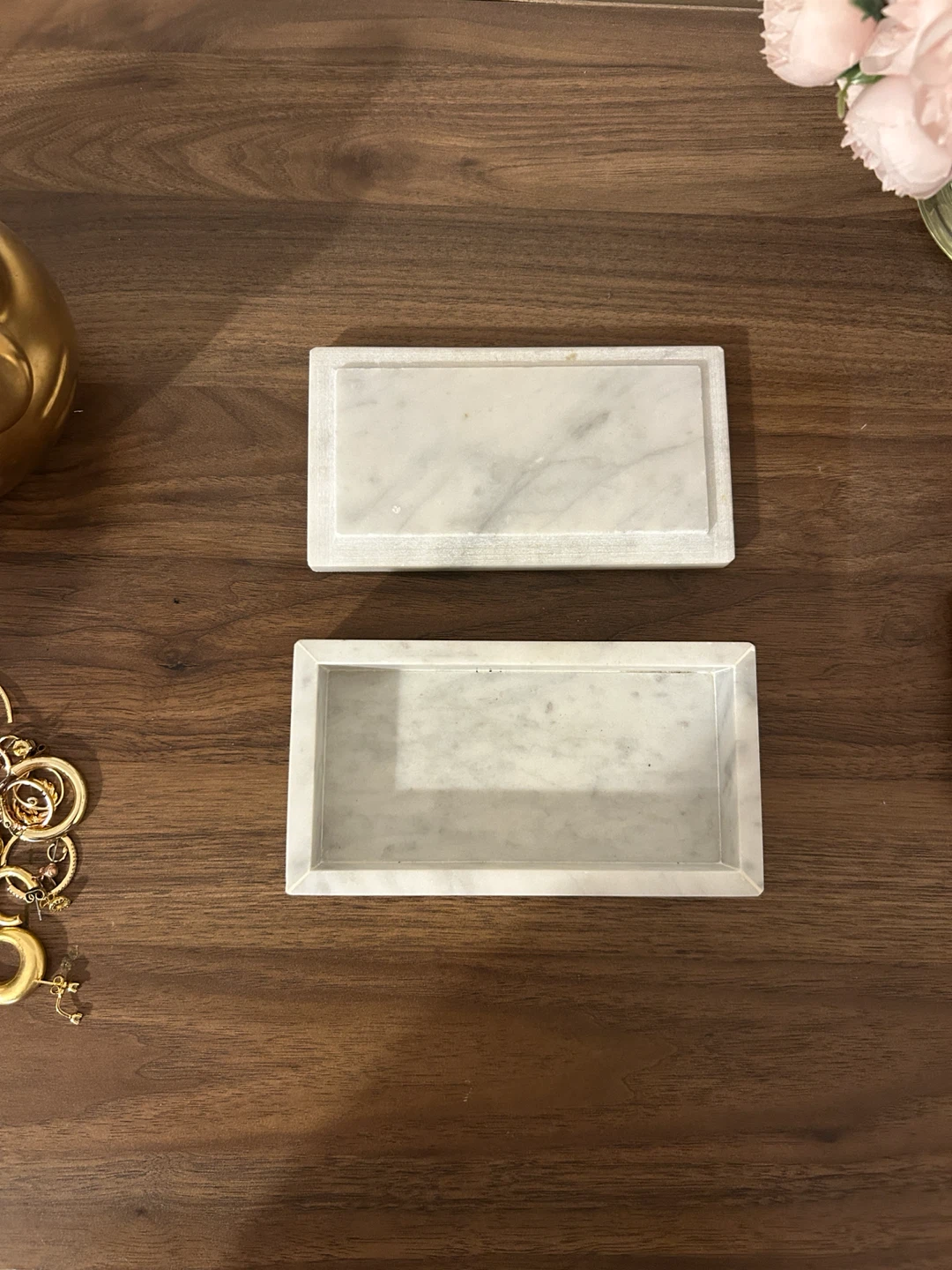 Crate and Barrel White Marble Decorative Storage Box - photo 5