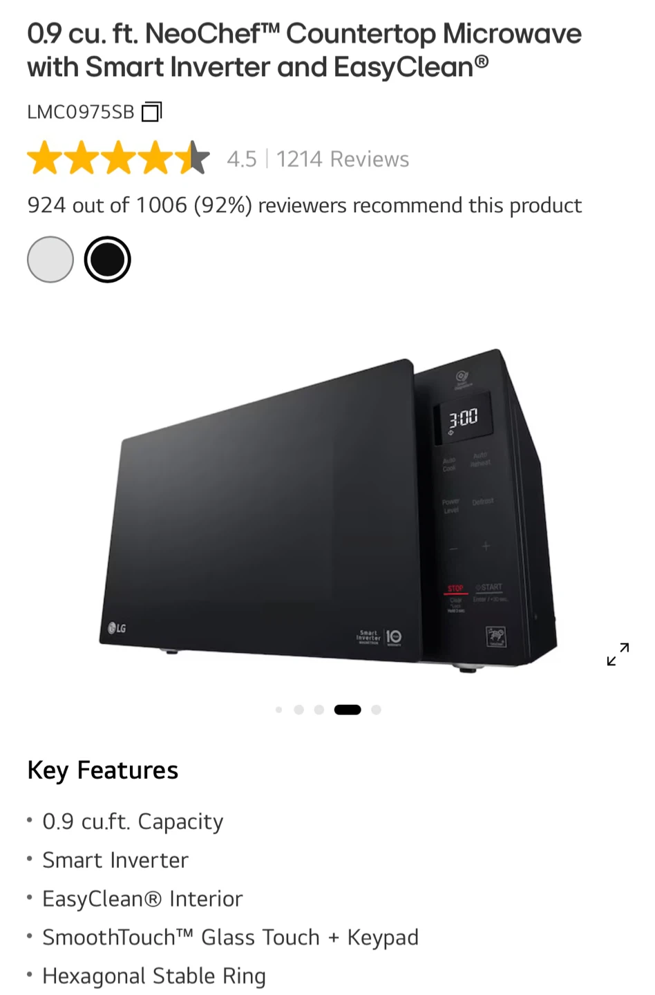 LG 0.9 cu. ft. NeoChef™ Countertop Microwave - photo 3